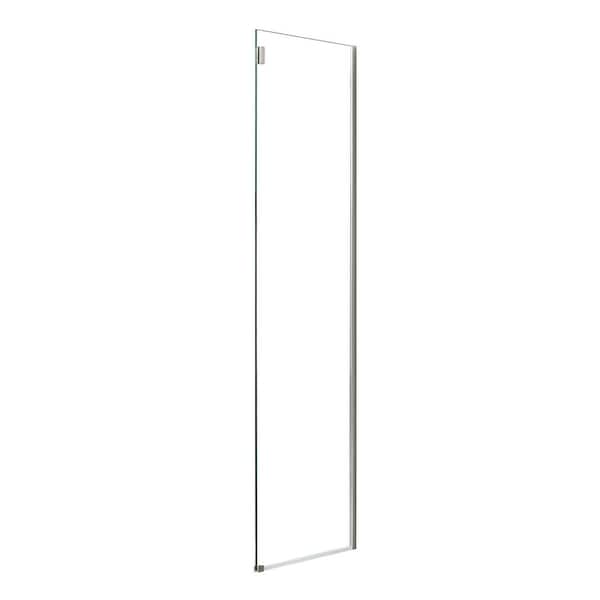 Bel Soft Close 32 in. W x 78.75 in. H Fixed Frameless Shower Door in Satin Nickel