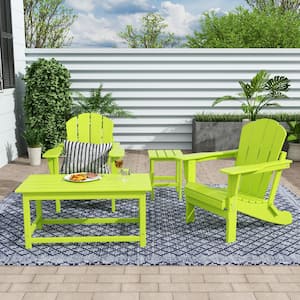 Jay Lime 4-Pieces Outdoor Poly Adirondack Conversation Lounge Set