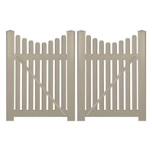 Richmond 8 ft. W x 3 ft. H Khaki Vinyl Picket Fence Double Gate