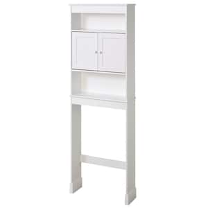 Cottage 23 in. W x 71 in. H x 7.75 in. D White Over-the-Toilet Storage Space Saver with Leg Extensions