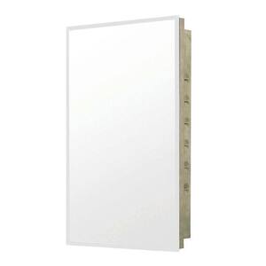 16 in. W x 26 in. H Frameless Stainless Steel Recessed Mount Bathroom Medicine Cabinet