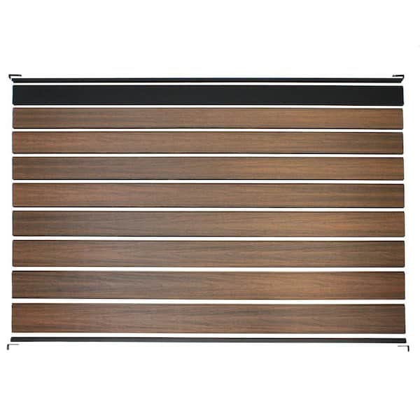 EuroFence Euro Style 4 ft. x 6 ft. Black Top King Cedar Aluminum/Composite Horizontal Fence Panel