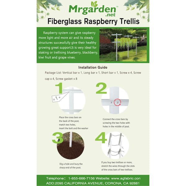 Outdoor Stake Vineyard Trellis MRGARDEN 7-Ft Adjustable Garden Trellis ...