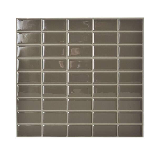 smart tiles 10.625 in. x 10.00 in. Adhesive Decorative Wall Tile Backsplash in Java