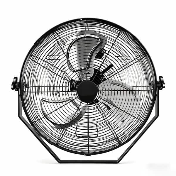 18 in. 3-Speed Indoor Outdoor Wall Mount Fan High Velocity Fan in Black