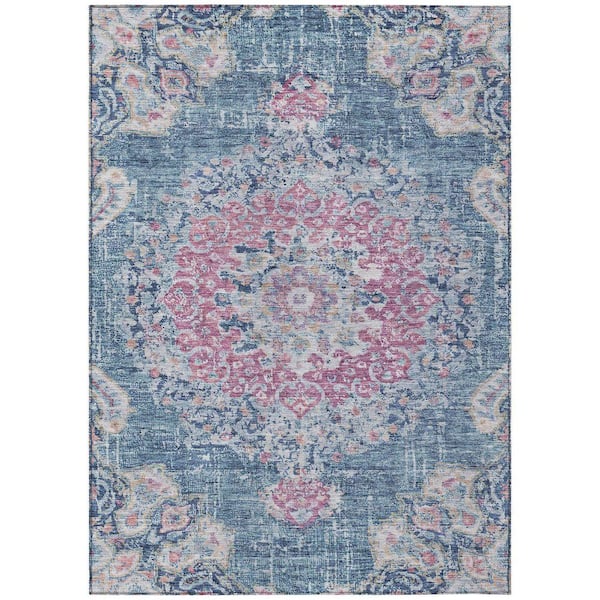 Chantille Machine Washable Indoor/Outdoor Abstract ACN1236 Blue 2 ft. 6 in. x 3 ft. 10 in. Area Rug