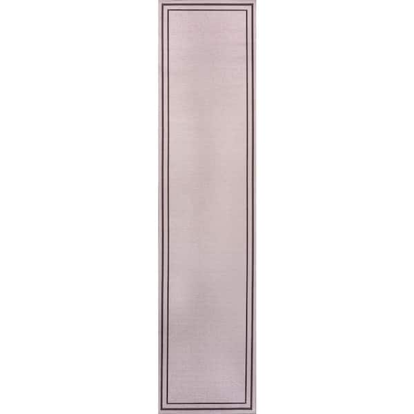 Sloane Classic 2-Stripe Border Washable Light Purple/Dark Purple 2 ft. x 8 ft. Runner Rug