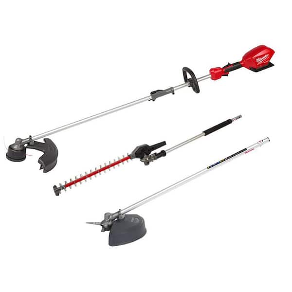 Milwaukee M18 Fuel 18V Lithium-Ion Brushless Cordless Quik-Lok String Grass Trimmer w/Brush Cutter & Hegde Trimmer Attachments