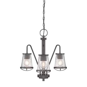 Darby 3-Light Weathered Iron Chandelier