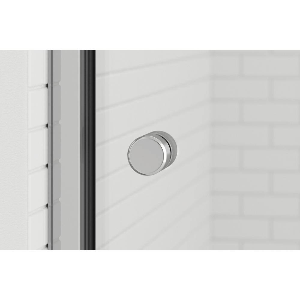 Rotolo 70" High x 52" Wide Brushed Nickel Semi-Frameless Shower Door
