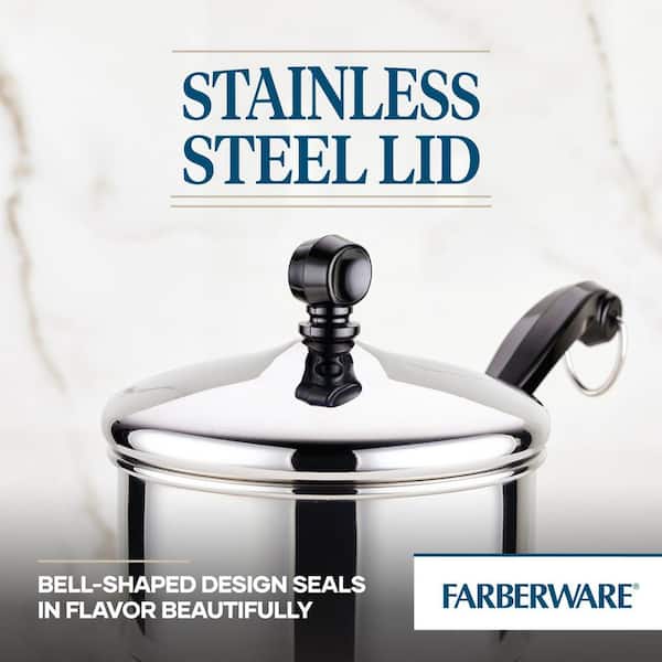 Farberware Classic Stainless Steel 6-Quart Stockpot with Lid, Stainless  Steel Pot with Lid, Silver