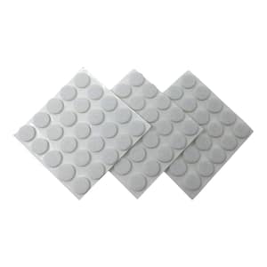 3/8 in White Round Medium Duty Self-Adhesive Felt Pads (75-Pack)