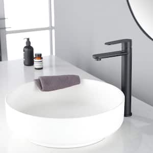 Single Handle Vessel Sink Faucet, Single Hole Tall Bathroom Faucet in Matte Black