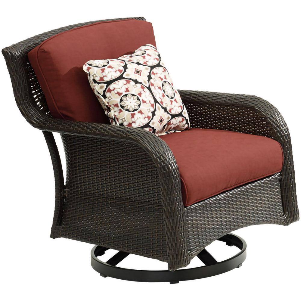 Crimson Red Wicker and Steel 4-Piece Outdoor Conversation Set