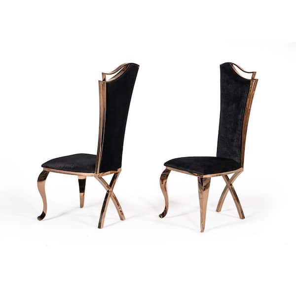 Bonnie Black Velvet Dining Chair Set of 2