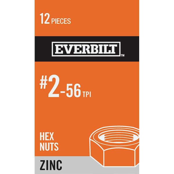 Everbilt #2-56 Zinc Plated Machine Screw Nut (12-Pack)