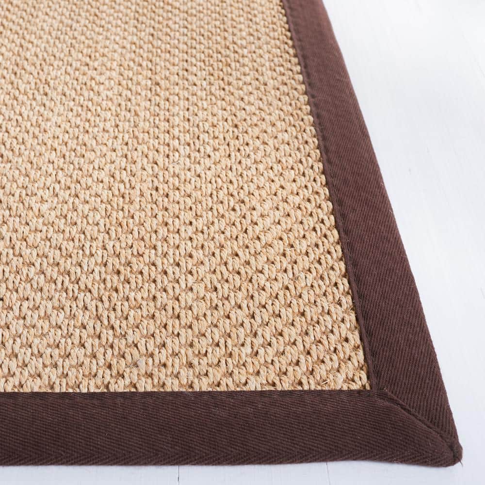 Coastal Charm Handmade Maize & Brown Sisal Accent Rug - 24" x 4"