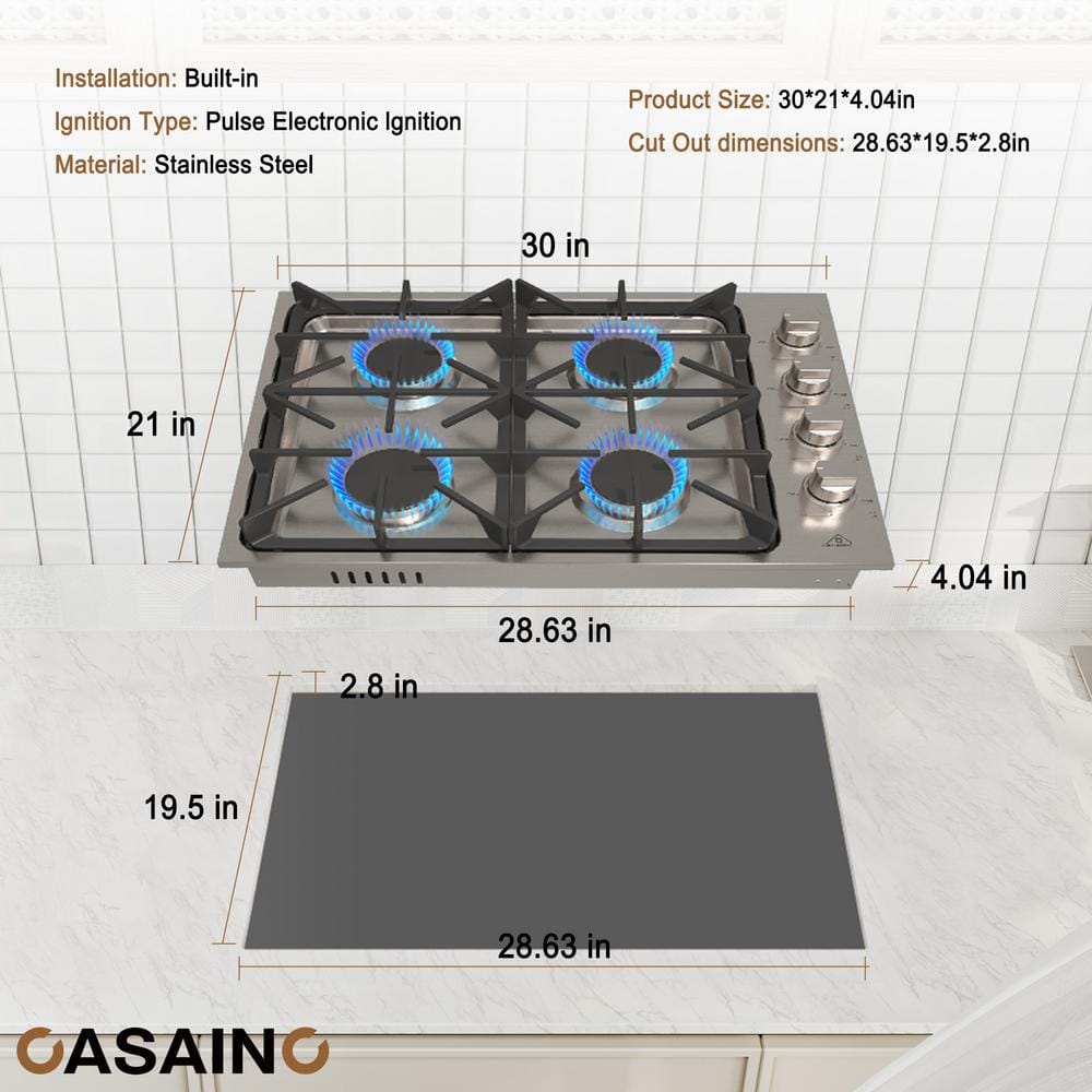Ge 30" Gas Cooktop with 4 Burners