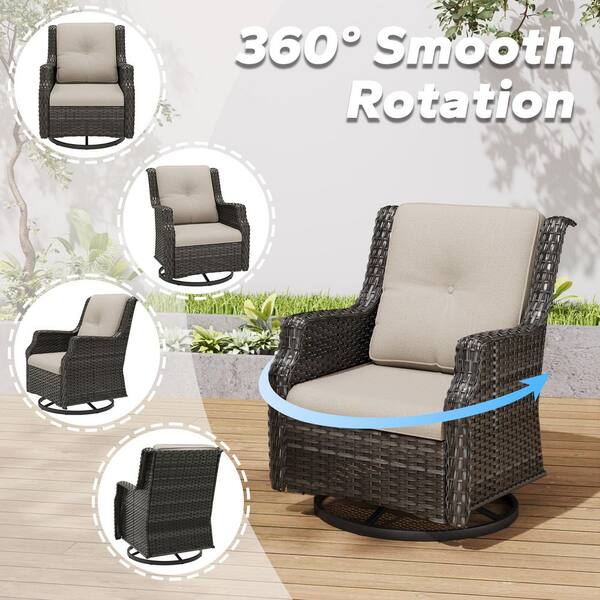 JOYSIDE Wicker Patio Outdoor Lounge Chair Swivel Rocking