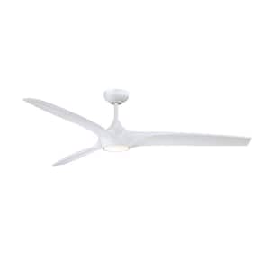 PALADIN 60 in. Integrated LED Indoor White Ceiling Fan with White Polycarbonate (PC) Plastic Shade