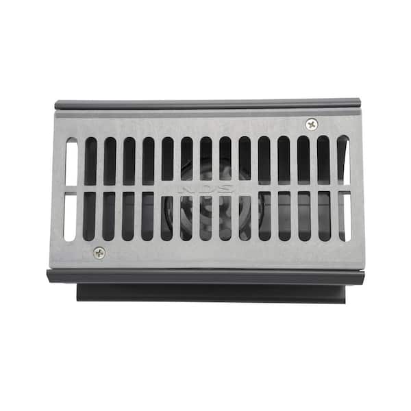 7 in. Spee-D Channel Drain with Grate and 3 in. and 4 in. Bottom Outlet