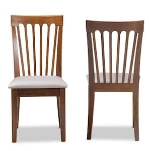 Minette Grey and Walnut Fabric Dining Chair (Set of 2)