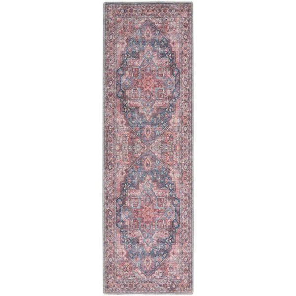 Nourison New Concept Machine Washable Multicolor 2 ft. x 6 ft. Floral Traditional Kitchen Runner Area Rug