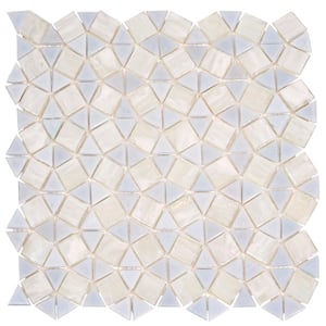 Gray 10.8 in. x 10.8 in. Polished Kaleidoscope Glass Mosaic Floor and Wall Tile (8.10 sq. ft./Case)