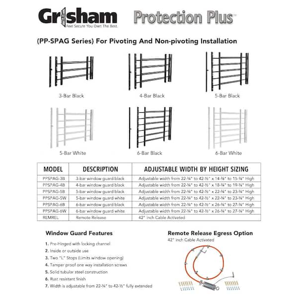 Pp-Spag 6-Bar Window Guard in Black