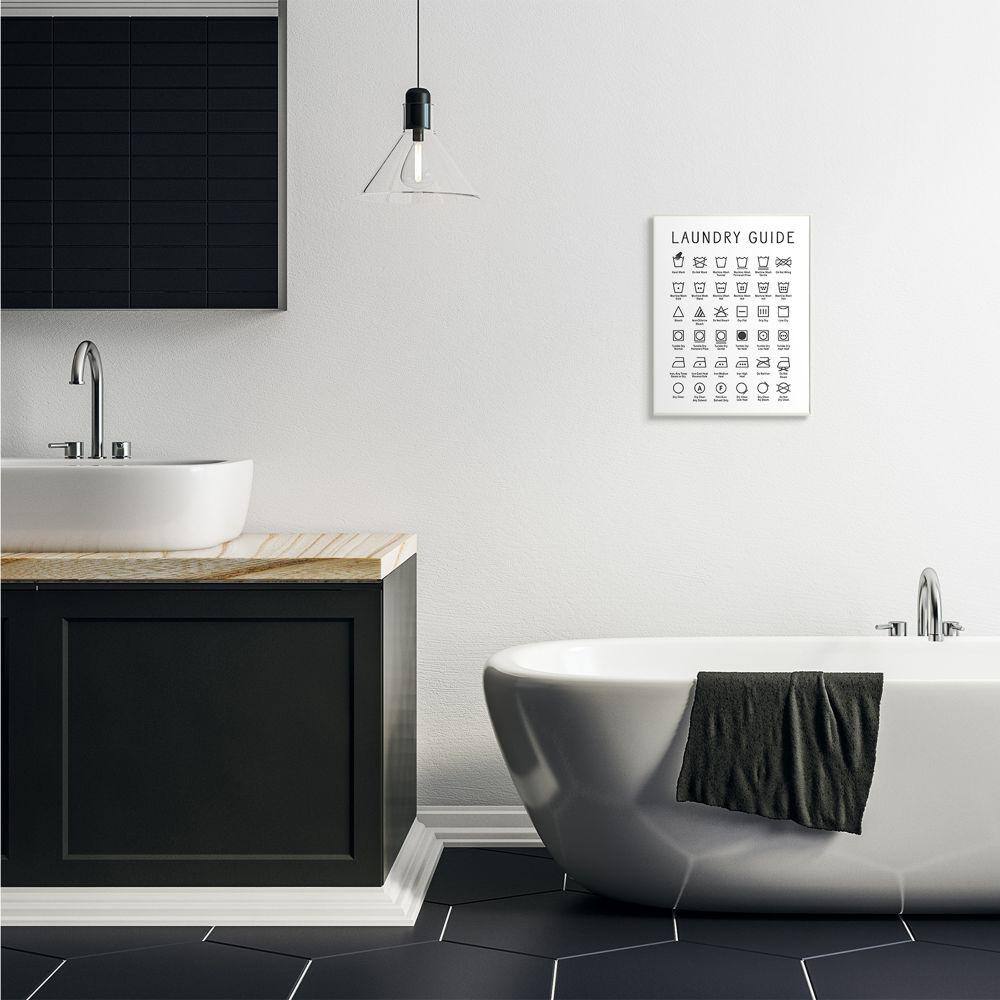 Minimalist Black and White Laundry Guide Wall Plaque