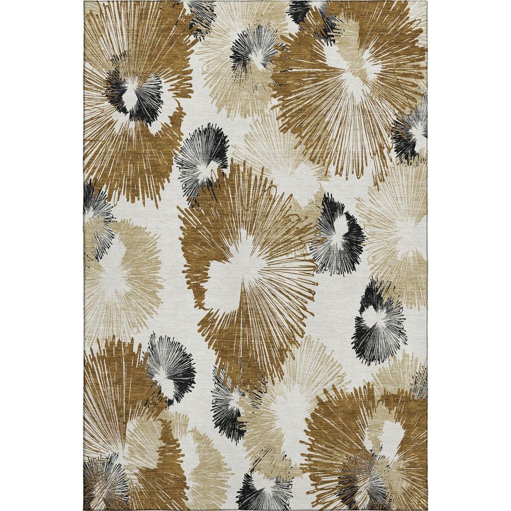Mayfield Premium Machine Washable Abstract AMF2132 Chocolate 5 ft. x 7 ft. 6 in. Area Rug price history on PriceWatchPro