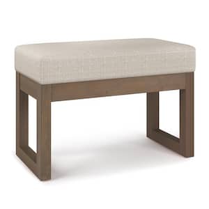 Milltown 27 in. Wide Contemporary Rectangle Footstool Ottoman Bench in Platinum Tweed Look Fabric