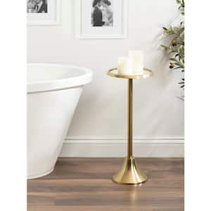 Sanzo 9.75 in. Gold Round Metal End Table