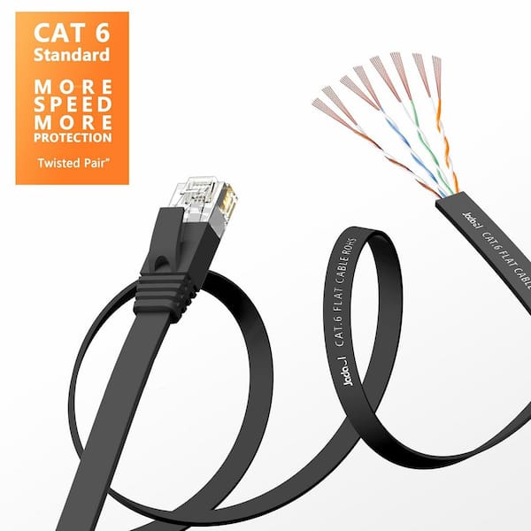 Lukyamzn 200 ft. Cat 6 Unshielded Gold Plated Flat Ethernet Cable