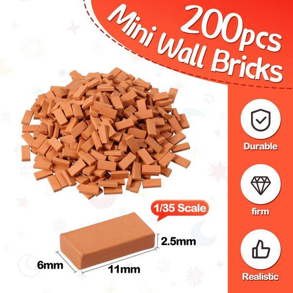 Woohome 300 Mini Briques 1:16 Rouges – Accessoire Maison De Poupée Et Jardin Féerique