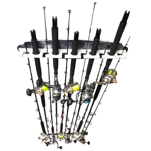 Rush Creek Creations Reel Salty All Weather 2-in-1 11-Rod Ceiling/Wall Rack  90-5566 - The Home Depot