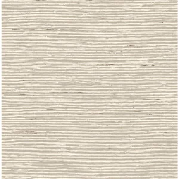 30.75 sq. ft. Natural Canvas the Karling Faux Grasscloth Vinyl Peel and Stick Wallpaper Roll