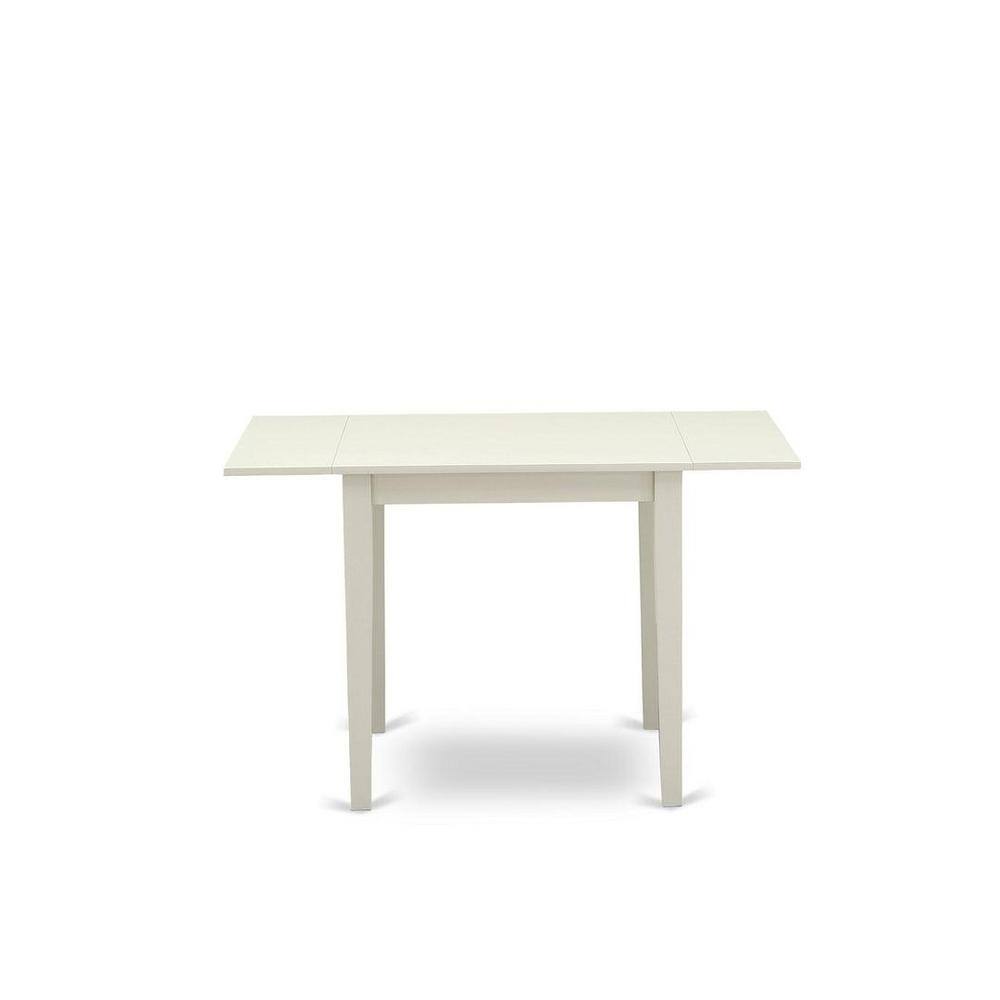 Linen White Expandable Wooden Dining Set with 4 Chairs