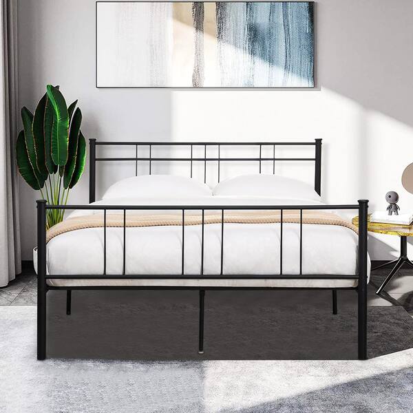 Headboard Metal Bed Frame, Full Size Bed Frame No Box Spring