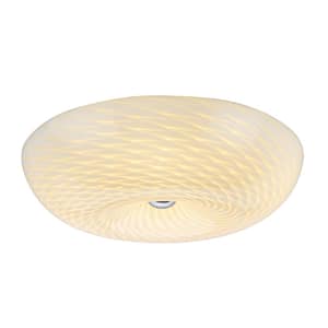 18 in. 20-Watt Chrome Integrated LED Ceiling Flush Mount with Frosted Glass Diffuser