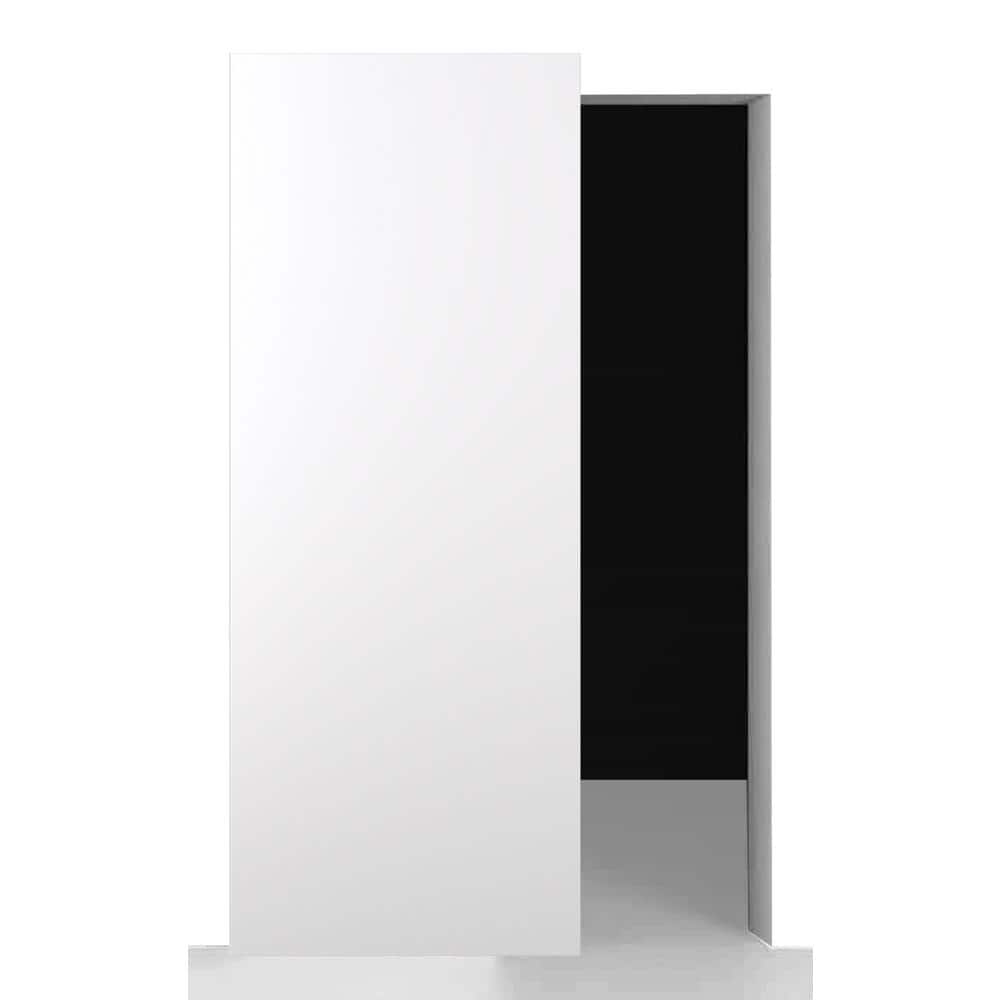 Optima 36 in. x 84 in. Snow White Manufactured Wood with Base Board Hidden Sliding Barn Door with Hardware Kit price history on PriceWatchPro