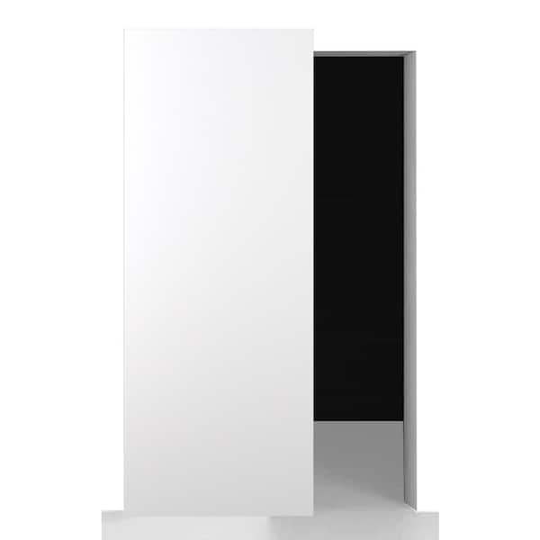 Optima 36 in. x 84 in. Snow White Manufactured Wood w/o BaseBoard Hidden Sliding Barn Door with Hardware Kit