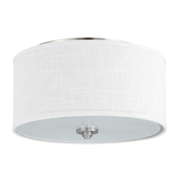 Sunset Lighting Middlebrooks 2-Light Satin Nickel Flush Mount