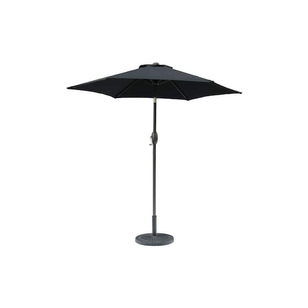 maocao hoom 7.5 ft. Aluminium Market Patio Umbrella in Black