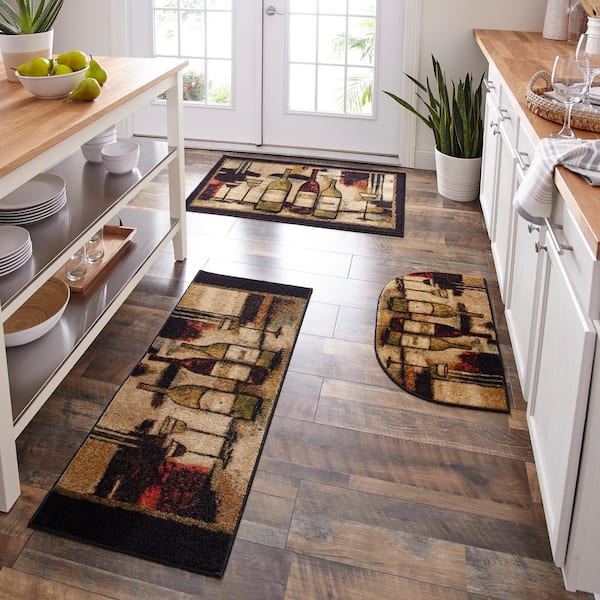 Non-slip Kitchen Mat Rubber Backing Doormat Runner Rug Set Home Room Floor 3pcs for sale online 