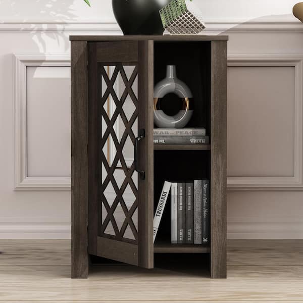 GALANO Millicent 17.1 in. W 15.7 in. D 26.4 in. H Dark Dusty Gray Rectangular Wood Accent End Table With Storage