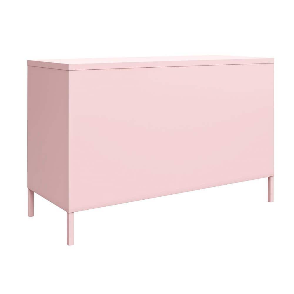 Bashful Pink Metal Locker Accent Cabinet with Adjustable Shelving