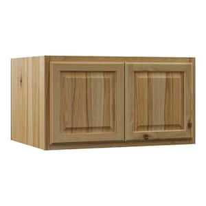 Hampton 36 in. W x 24 in. D x 18 in. H Assembled Deep Wall Bridge Kitchen Cabinet in Natural Hickory without Shelf