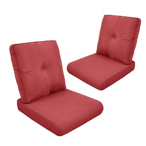22 in. x 24 in. 4-Piece CushionGuard Outdoor Lounge Chair Deep Seat Replacement Cushion Set in Red