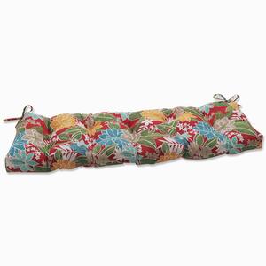 Tropical Rectangular Outdoor Bench Cushion in Red
